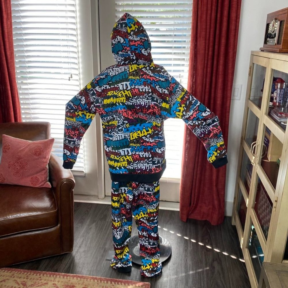 G - Net Multi Color Hoodie Drawstring Jogger Set … - image 2